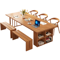 豫龙都 实木长桌 1桌2凳3椅套