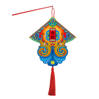 福人福地伴手礼礼品儿童节小礼品幼儿园手工制作diy材料包配件传统儿童手提灯笼发光古风卡通新款