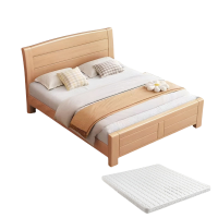 乐琪艺 实木单人床 1.2米+10cm床垫 套