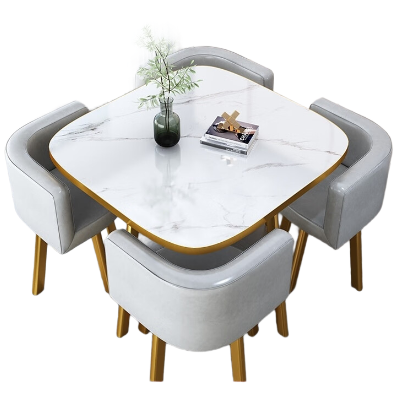 戴劲洽谈桌休息区谈判桌北欧风会客接待桌简约奶茶店桌椅组合组合二