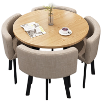 锦北洽谈桌休息区谈判桌北欧风会客接待桌简约奶茶店桌椅组合组合三