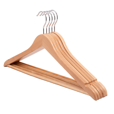 优诗提念YSTN-YJ06 实木圆头圆钩衣架5个/组(计价单位:组) 原木色