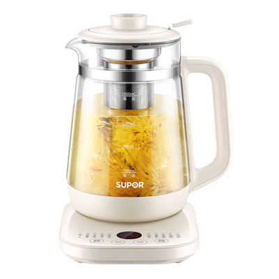 苏泊尔(SUPOR)养生壶煮茶器煮茶壶1.8L容量 保温花茶壶烧水壶玻璃面板带滤网 带炖盅 SW-18YQ39