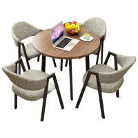 戴劲洽谈桌简易接待桌椅组合办公室休息桌奶茶店餐桌休闲桌组合三