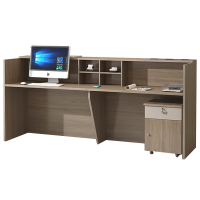 正赞办公桌公司前台接待桌2.4米接待吧台桌前台