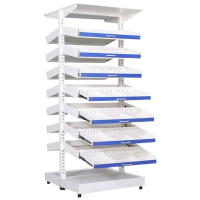 晋舰药架医院开放式西药架加厚轨道式卫生室药品架背空款双面七层