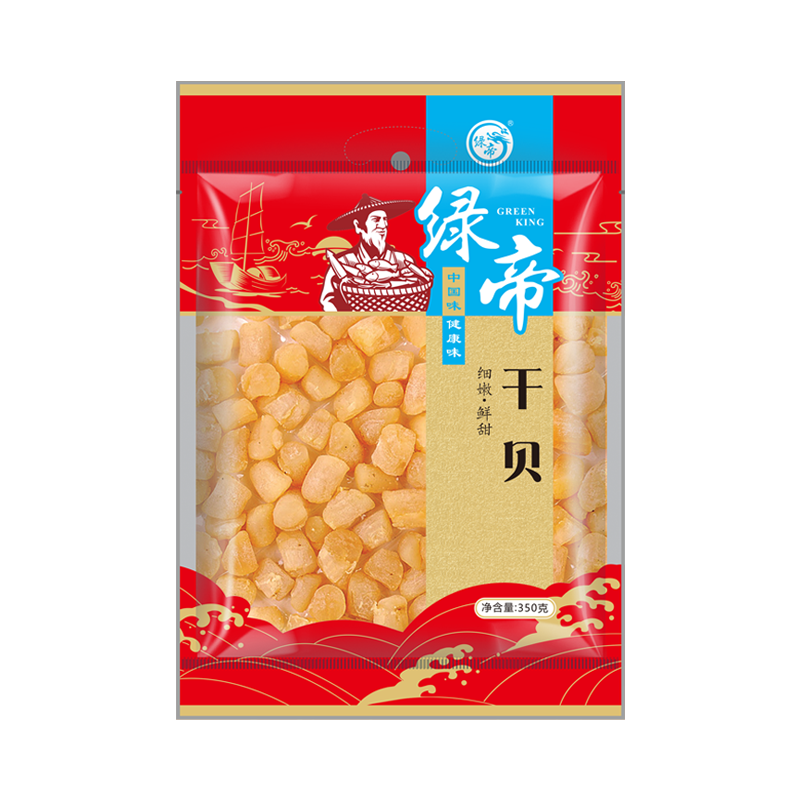 绿帝 淡晒淡干海鲜干货扇贝肉元贝瑶柱干贝350g