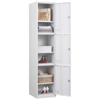 戴劲更衣柜400mm宽铁皮柜储物柜钢制单人窄收纳柜鞋柜员工柜三门更衣柜