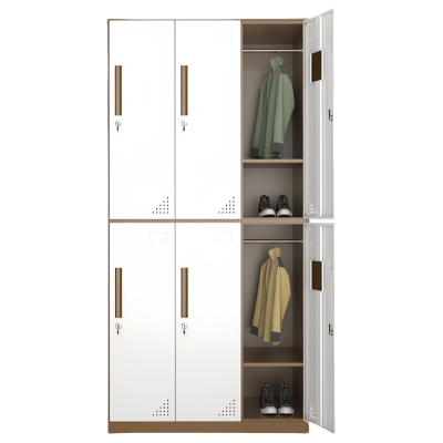 珂洋 更衣柜 咖白拆装六门 台