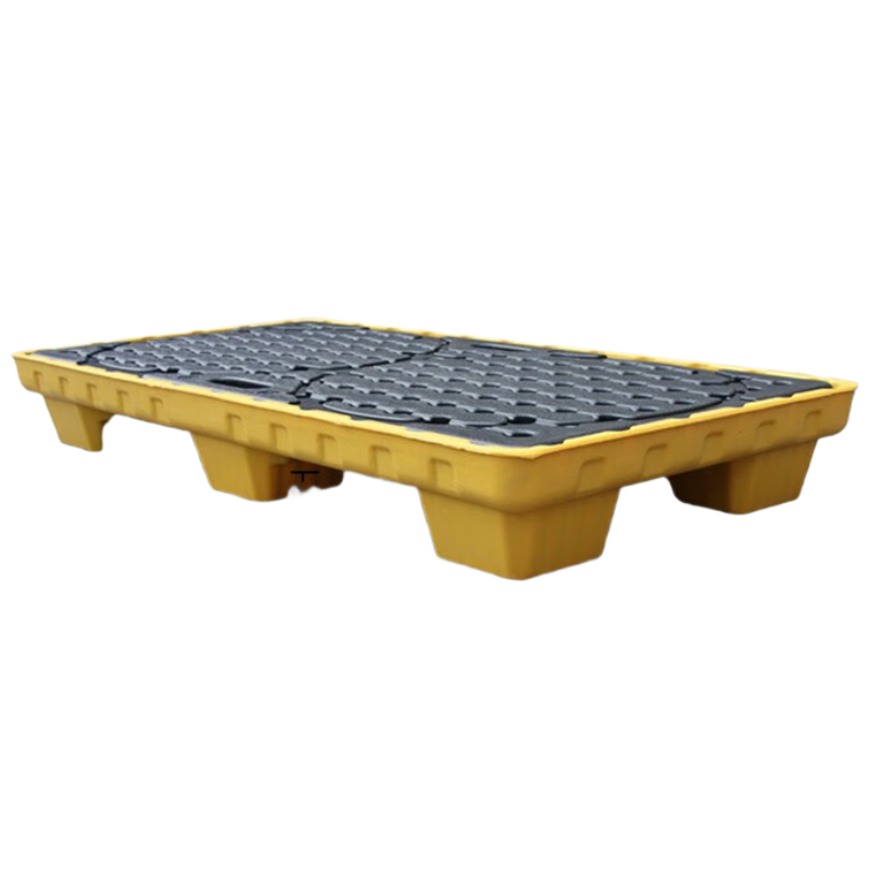 锦北防渗漏托盘塑料危废危化学品防泄漏二次容器废液机油桶接油盘两桶托盘款1250*650*170mm