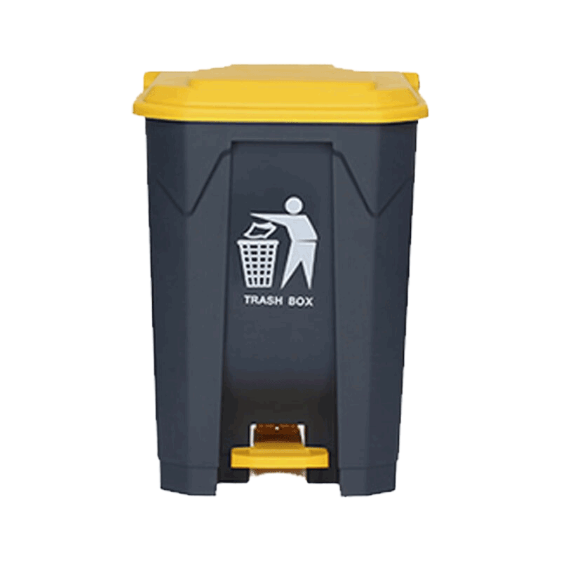 豫众诺 脚踏垃圾桶 30L灰桶黄盖 个
