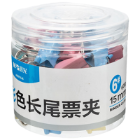 晨光(M&G) ABS916J1 文具1#50mm 彩色长尾夹 大号金属票据夹 经济型办公燕尾夹 12只/罐