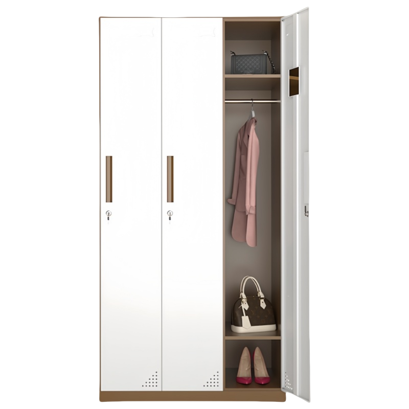 珂洋 更衣柜 咖白拆装三门 台