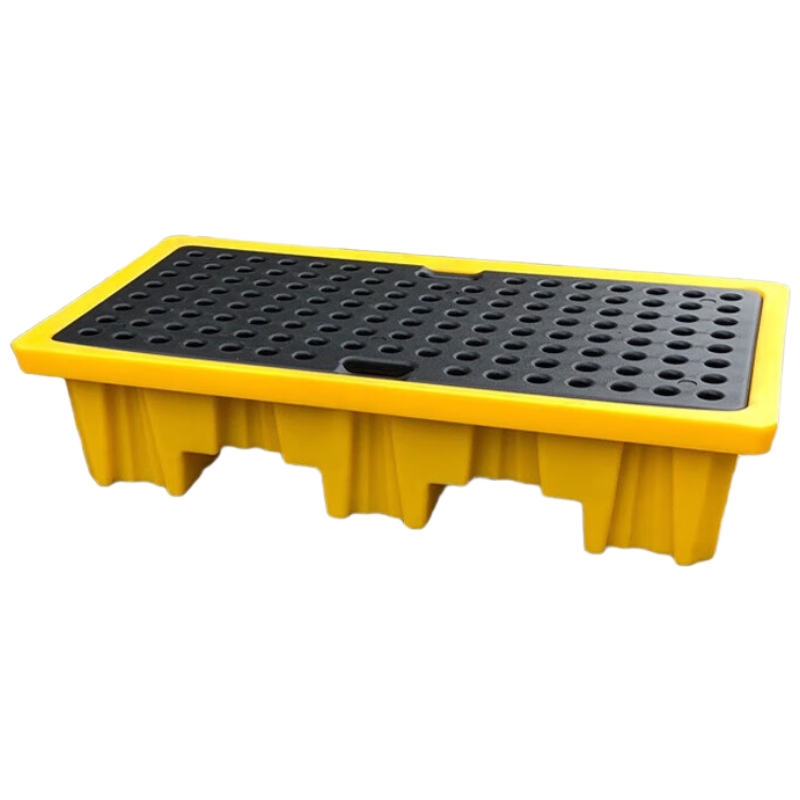 戴劲防渗漏托盘塑料危废危化学品防泄漏二次容器废液机油桶接油盘两桶托盘款1300*690*300mm