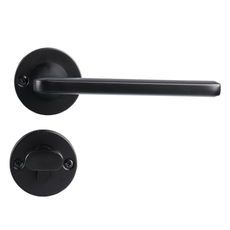 玥玛门锁室内卧室房门锁静音家用通用型门把手木门黑色分体门锁具