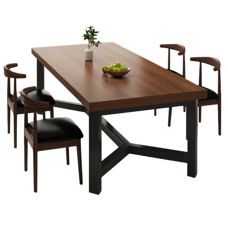 悦兴诚木质餐桌1.4m+4椅套