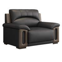 宜掌柜 商务沙发 黑色皮质 张