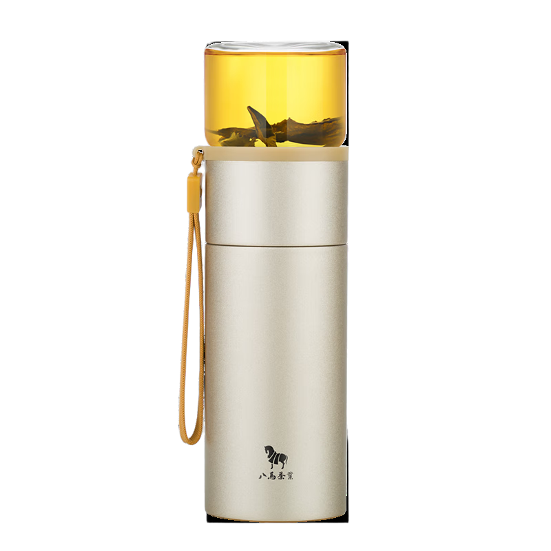 特美刻(TOMIC)女士陶瓷内胆保温杯茶水分离泡茶杯便携一盖两用水杯 陶瓷内胆 tw60086黑色