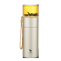 特美刻(TOMIC)女士陶瓷内胆保温杯茶水分离泡茶杯便携一盖两用水杯 陶瓷内胆 tw60086黑色