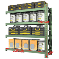 晋舰货架仓储仓库置物架超市快递铁架子储藏室军绿色货架副架(200*50*200cm-200KG/层)