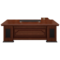 军楚现代班台主管桌新中式办公室办公桌 1.6米桌+双侧柜+椅