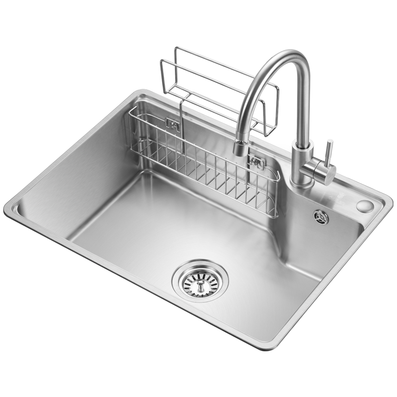 欧琳水槽单槽9136套餐304不锈钢家用厨房水槽加厚洗菜盆小水槽洗碗槽