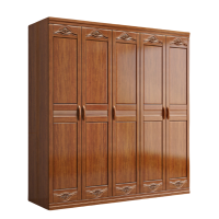 铭思达实木衣柜五门台