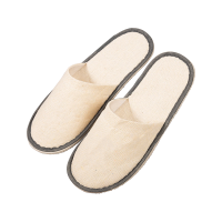 林可思 拖鞋 包头细麻布灰色(镶底) 双