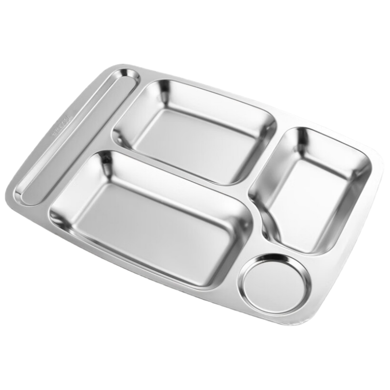 5格不锈钢餐盘 201 约35*26*2.3cm 单位:个