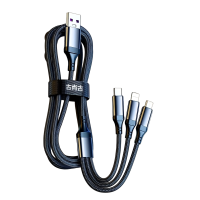 数据线三合一手机充电线快充一拖三type-c头车载多功能usb充电器适用于苹果华为小米安卓手机