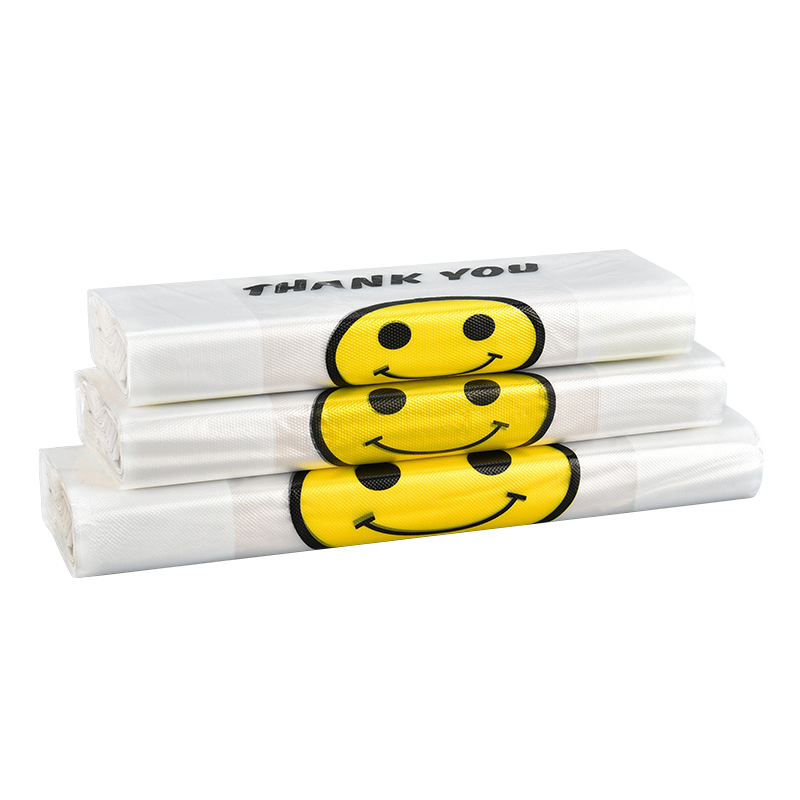 白色透明垃圾袋一次性笑脸袋购物袋欧立特 购物袋 5丝340*540mm*50个 捆