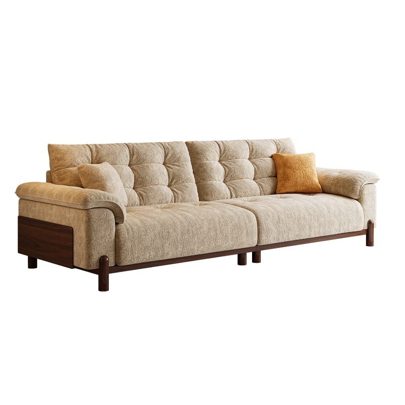 欧梵森 沙发简约现代小户型亲肤雪尼尔绒客厅直排沙发组合网红款客厅家具耐磨生态真皮沙发套装