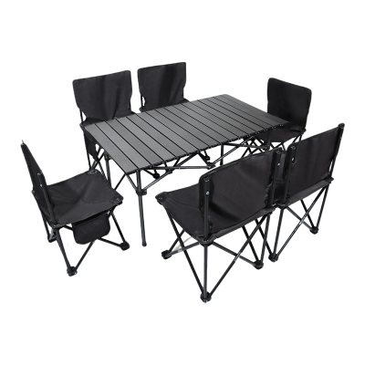 喜力健 户外便携折叠桌椅 黑色桌95长-大号椅子6把 套
