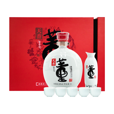 董酒[节日送礼] 天香礼盒 董香型白酒 双曲双窖 纯粮固态 54度 1000ml 1盒 单盒装