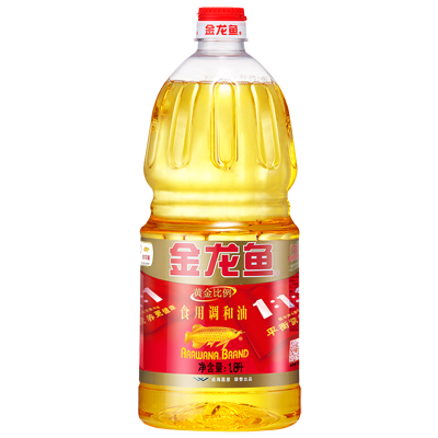 金龙鱼黄金比例调和油1.8L/桶便携小桶装健康家庭选择的调和油1:1:1食用调和油粮油植物油