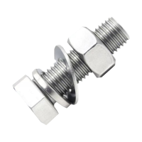 中锦科技304外六角螺丝螺母套装 (4.8级)M12*150[杆+母+平弹垫]套