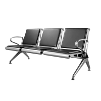 澳舒健钢排椅皮垫医院候诊椅公共座椅机场椅等候椅输液椅 SJ708LA三人位1张