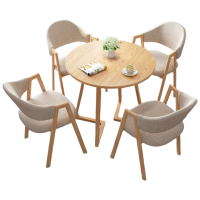 戴劲洽谈桌简易接待桌椅组合办公室休息桌奶茶店餐桌休闲桌 组合七