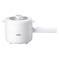 LOTOR 电煮锅多功能电炒锅迷你学生宿舍煮面锅分体式电热锅不粘小电火锅 1.8L 象牙白