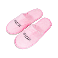 林可思 拖鞋 [绣字款]粉色珊瑚绒(内里拉毛绒) 双