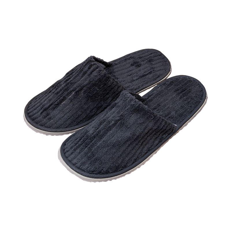 林可思 男款拖鞋 灰色抽条珊瑚绒[男款] 双