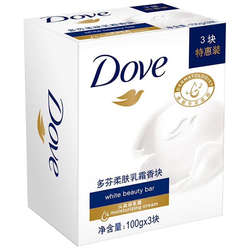 多芬洁面皂柔肤保湿乳霜香块香皂 樱花90g*4块