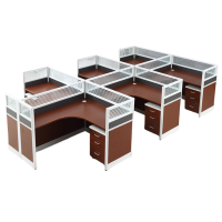 伟樽屏风办公桌六人位带柜420*240*110cm套
