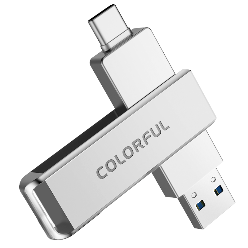 七彩虹U盘 电脑手机两用USB3.0&Type-C双接口32G 64G 128G 256G大容量商务办公车载音乐学生优盘
