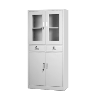 鸿业盛大简约现代中二斗文件柜850L*390W*1800H环保喷塑储物柜加厚层板可调节办公室大容量带锁