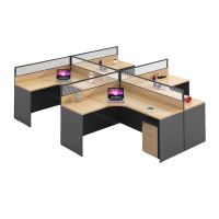 伟樽员工屏风工位四人位带柜280*240*110cm套