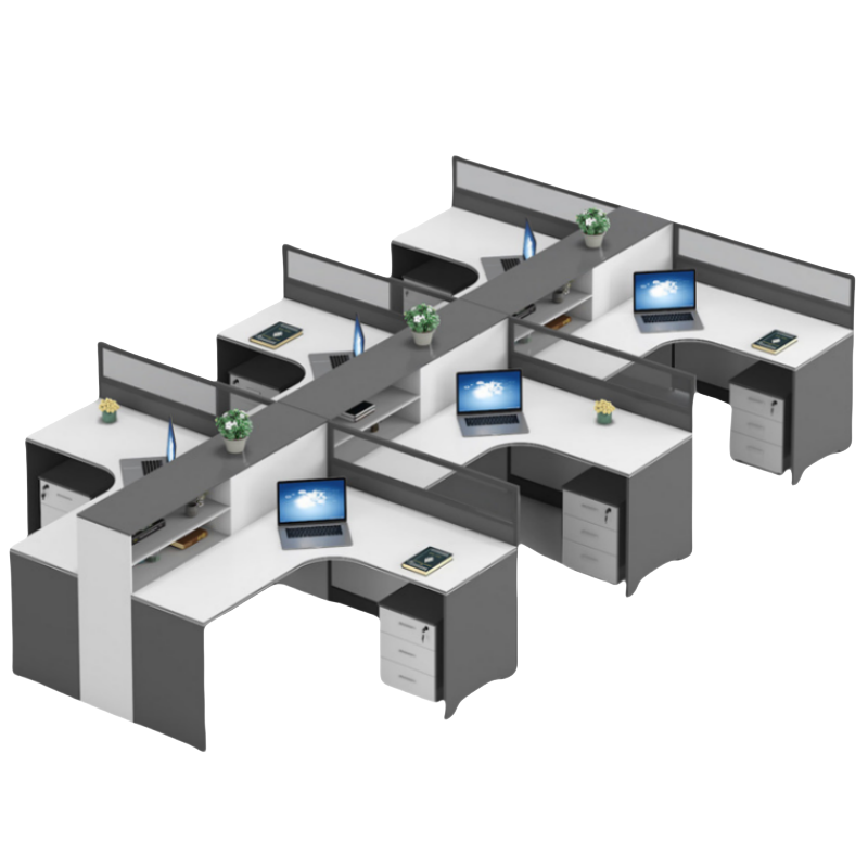 豫龙都 屏风工位六人位 张