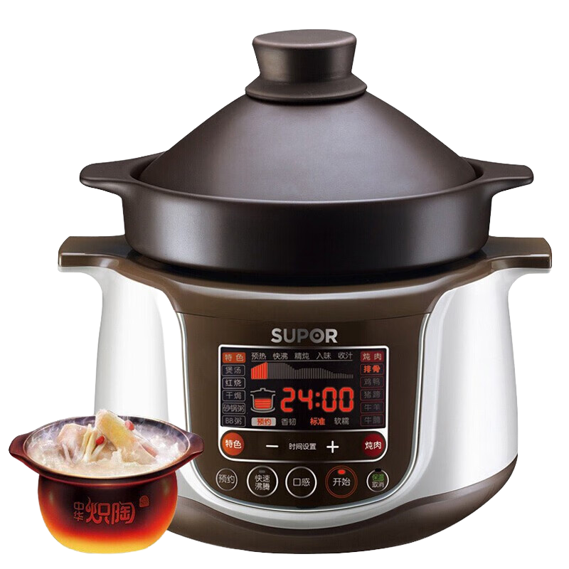 苏泊尔(SUPOR) 电炖锅大功率炖盅陶瓷砂锅家用炖汤锅煲汤电煮锅3升煮粥大容量快炖多功能电砂锅 TG30YC1-60