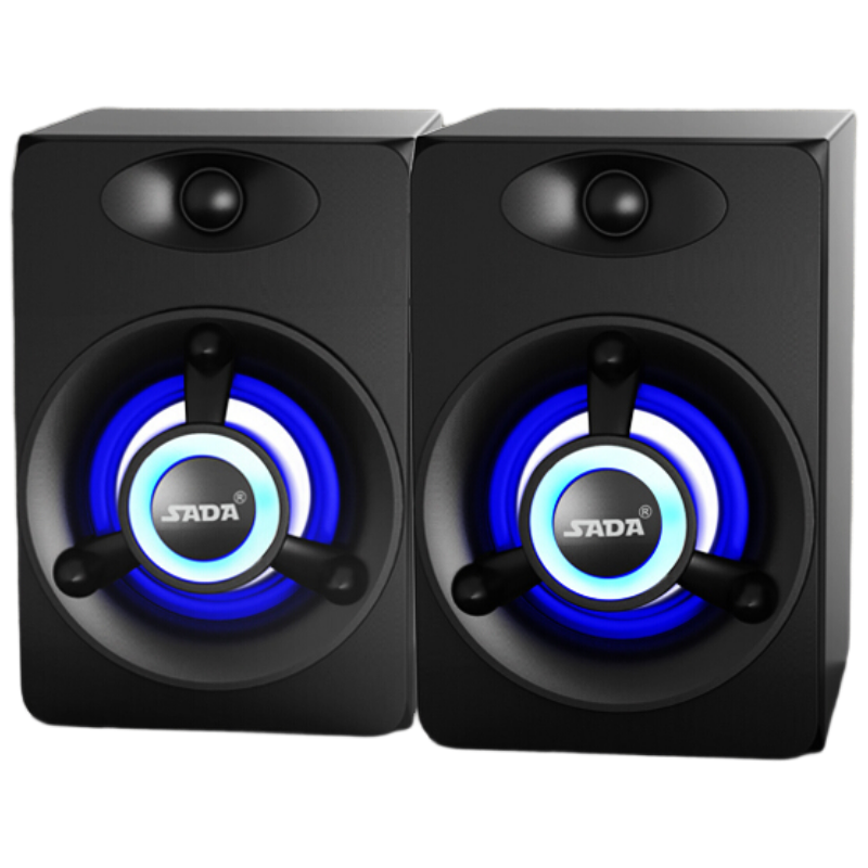 赛达 V188 低音炮 2.0USB 黑色呼吸灯蓝牙版音响 一对装