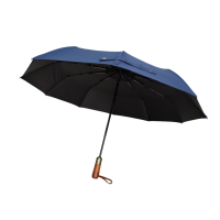 若叶之季 RY-ZDS02 23寸10骨三折黑胶实木手柄自开收伞 (计价单位:把) 蓝色